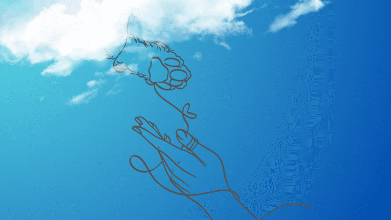 Eternal bond, pet loss, paw hand illustration
