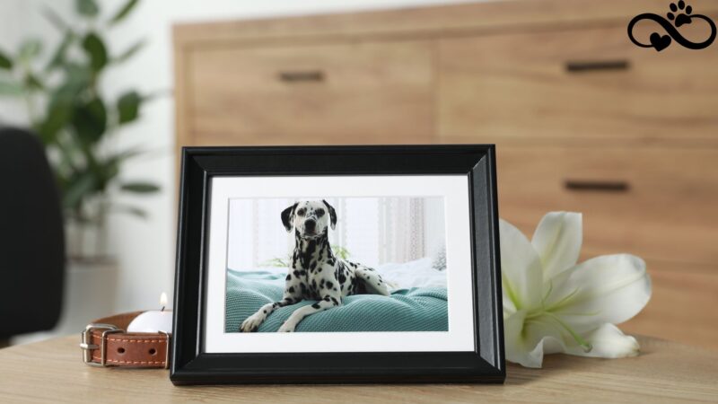 Pet memorial frame, pet loss help, pet grief