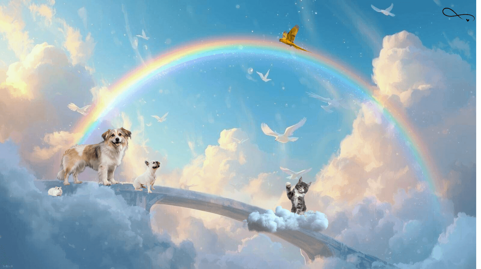 Animals on the bridge over the Rainbow Bridge.